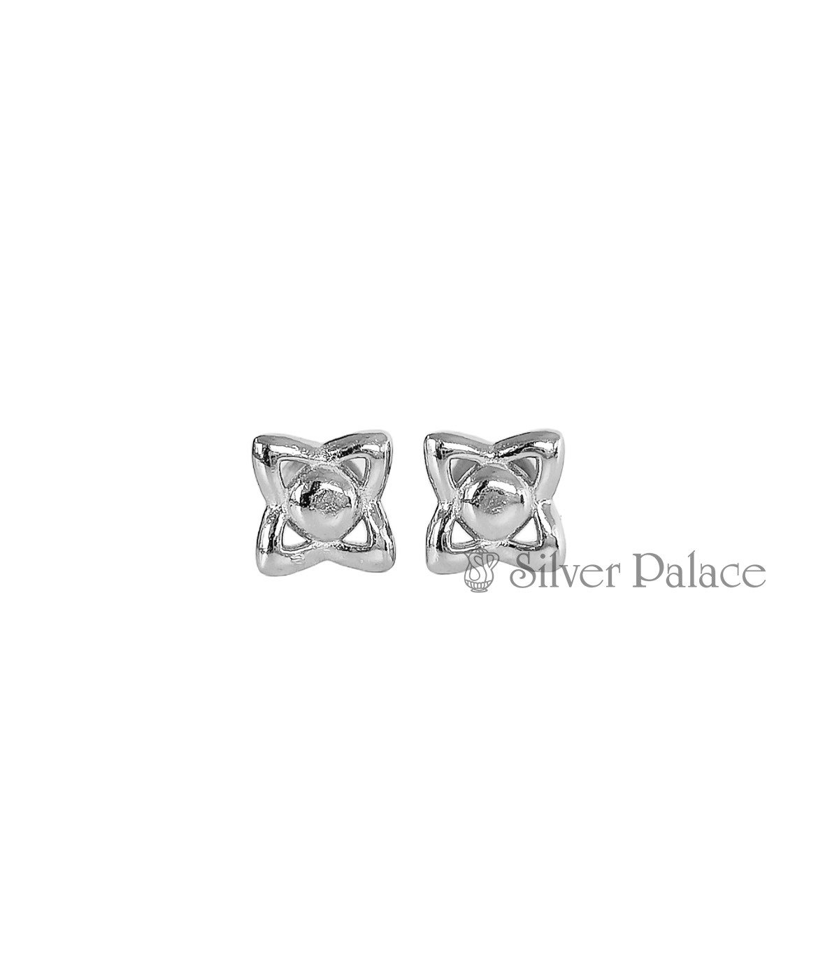 92.5 Sterling Silver Flower Earrings for girls     