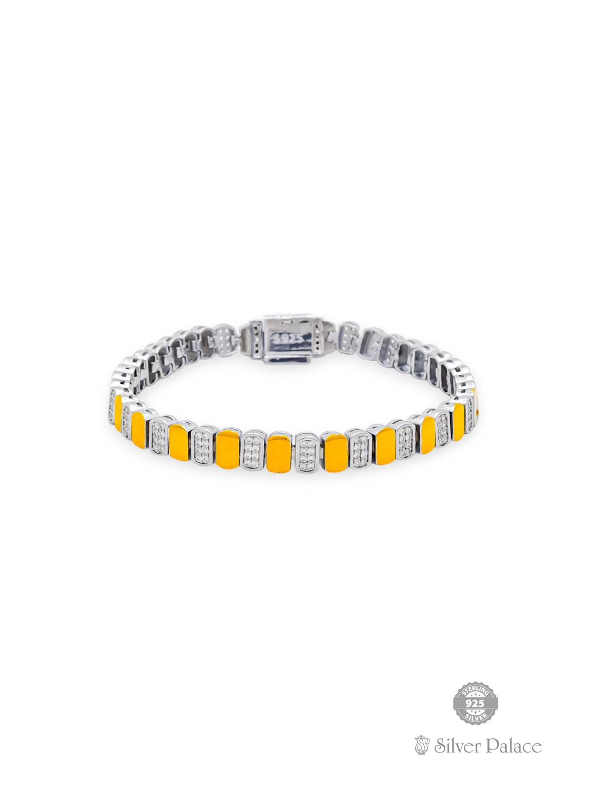 925 STERLING SILVER 2 TONE CZ BRACELET FOR GIRLS URBANE COLLECTION 