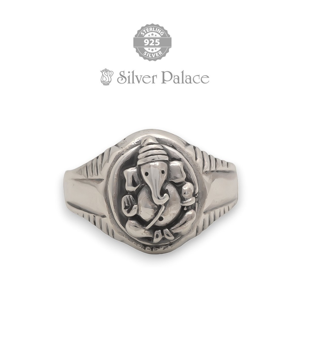 925 Pure Silver Ganesha Design Rings For Men