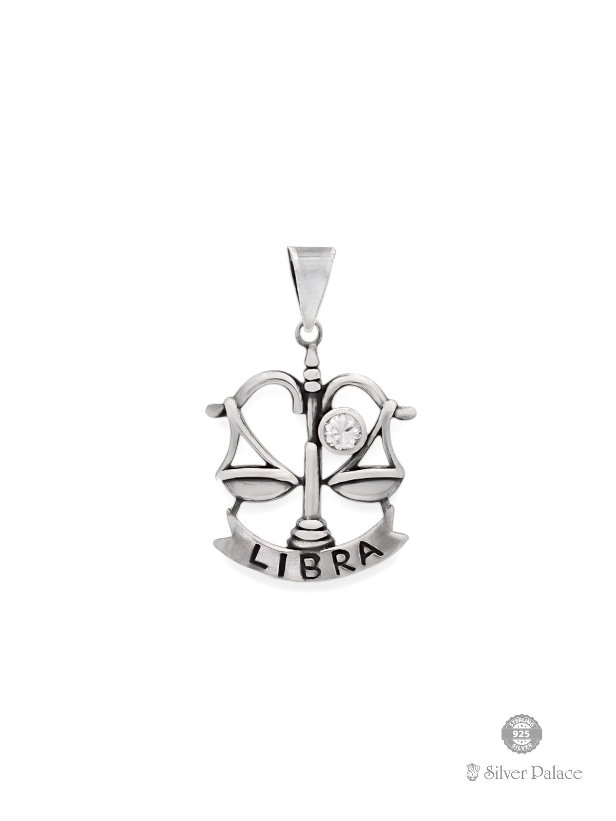 925 OXIDISED SILVER LIBRA SIGN ZODIAC PENDANT FOR MEN AND WOMEN 