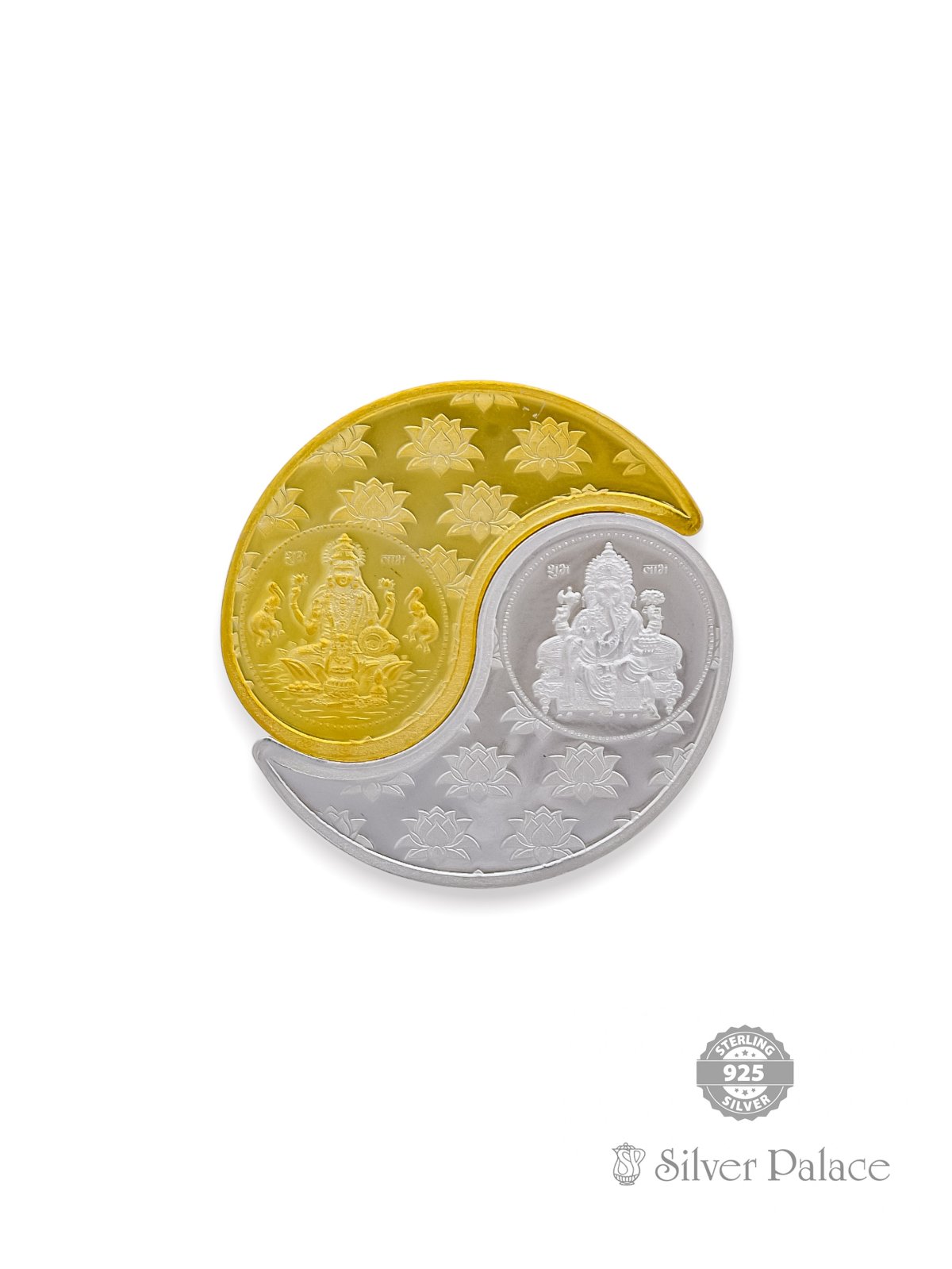 999 PURE SILVER YIN- YANG LAKSHMI - GANESH GOLD POLISHED COINS 