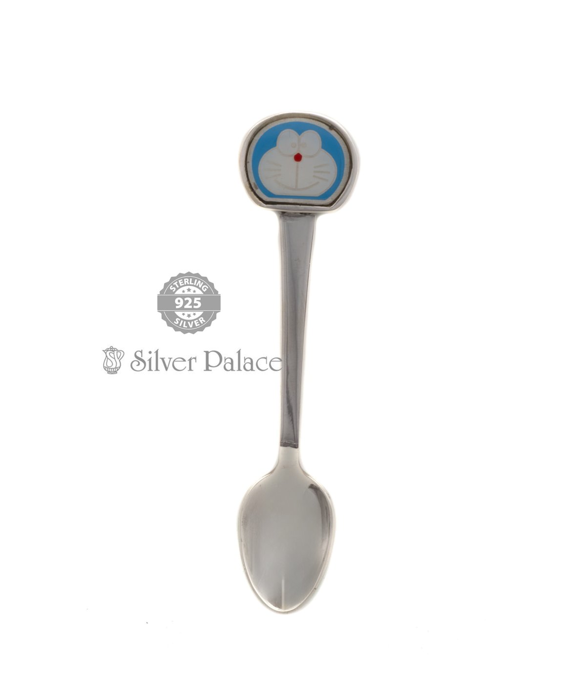  925 SILVER SPOON FOR BABY WITH DORAEMON HEAD              