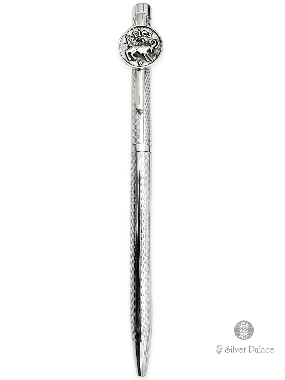 999 PURE SILVER ARIES ZODIAC SIGN BALLPOINT PEN 