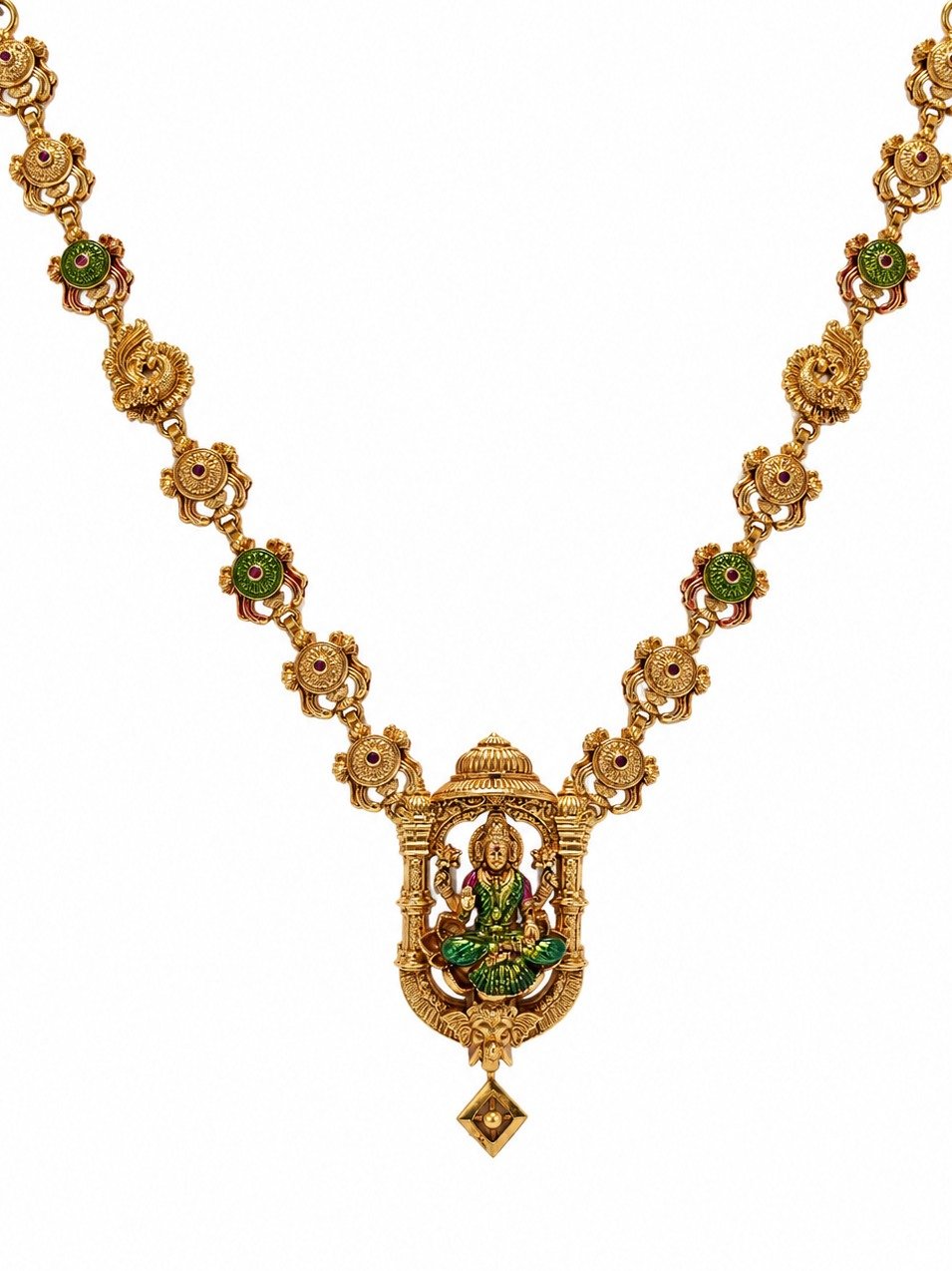 925 STERLING SILVER ANITE COLLECTION GOLD PLATED LAKSHMI NECKLACE FOR WOMEN