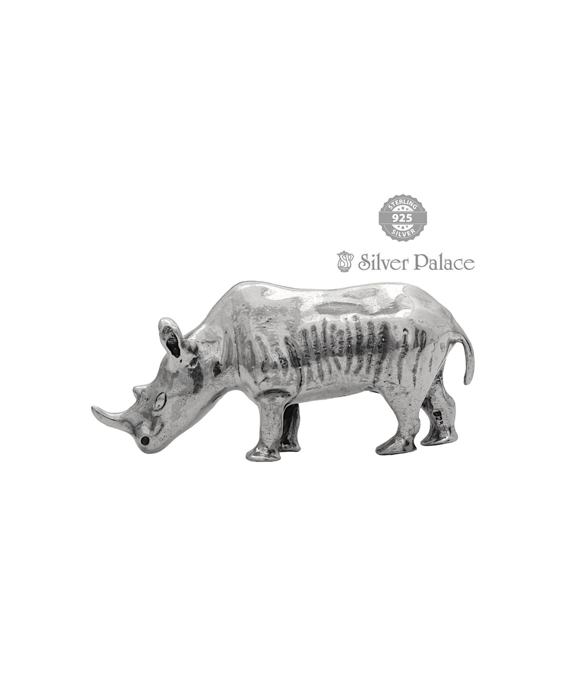 92.5 OXIDIZED SILVER AVIDA COLLECTION RHINOCEROS IDOLS FOR KIDS GIFT