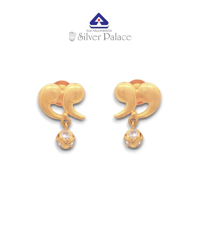916 Gold with Kanche Collections Fancy Design Traditional Earring For Girls  