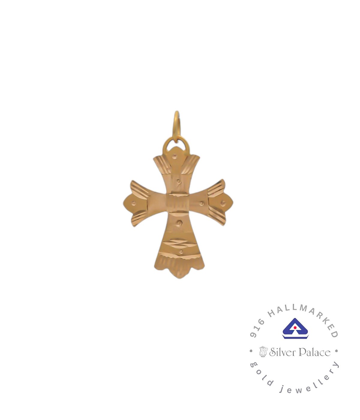 Kanche Collections 916 Pure Gold Cross  Pendant For Mens & Womens 