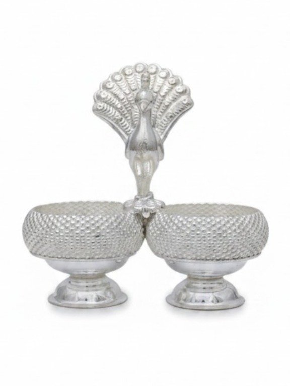 SILVER 925 PEACOCK DESIGN KOTTUKINNAM 2 IN 1 