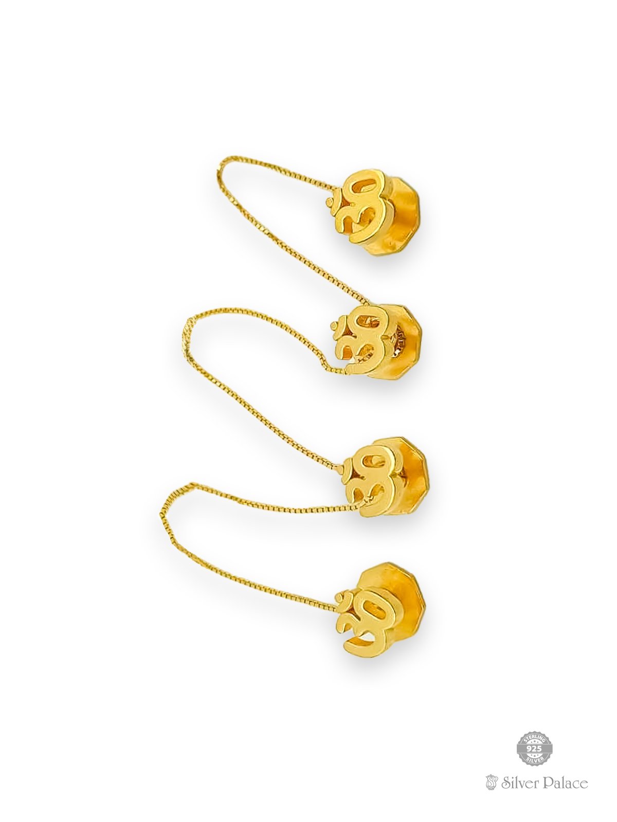916 pure gold ohm design kurta button for wedding