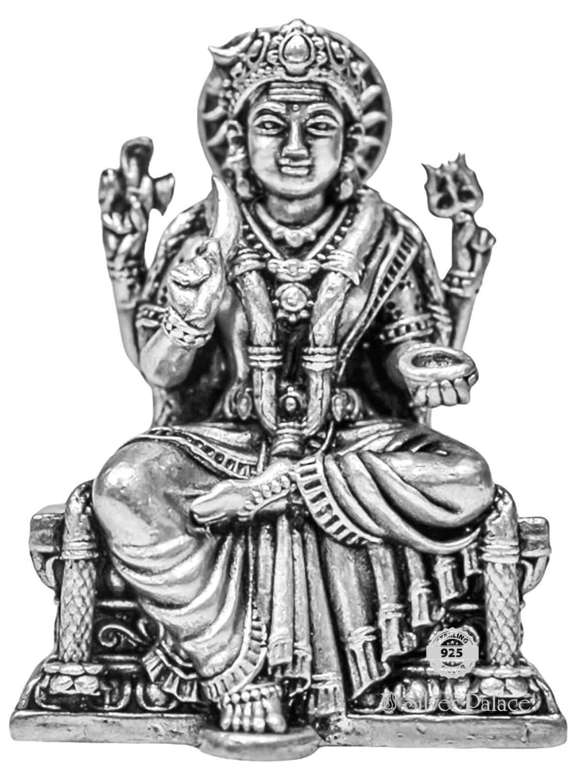 925 OXIDIZED SILVER AMMAN LC IDOL FOR POOJA PURPOSE