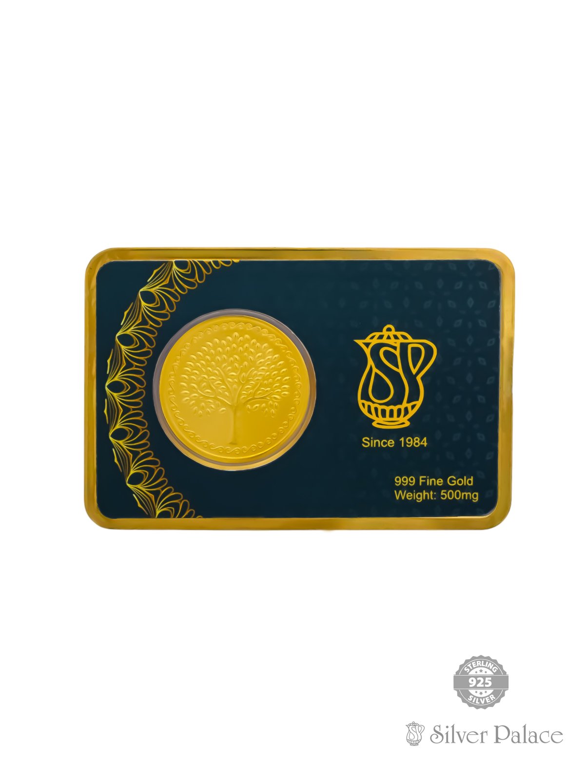 999 Fine Gold Coin With Tree Design For Giftings Silver Palace