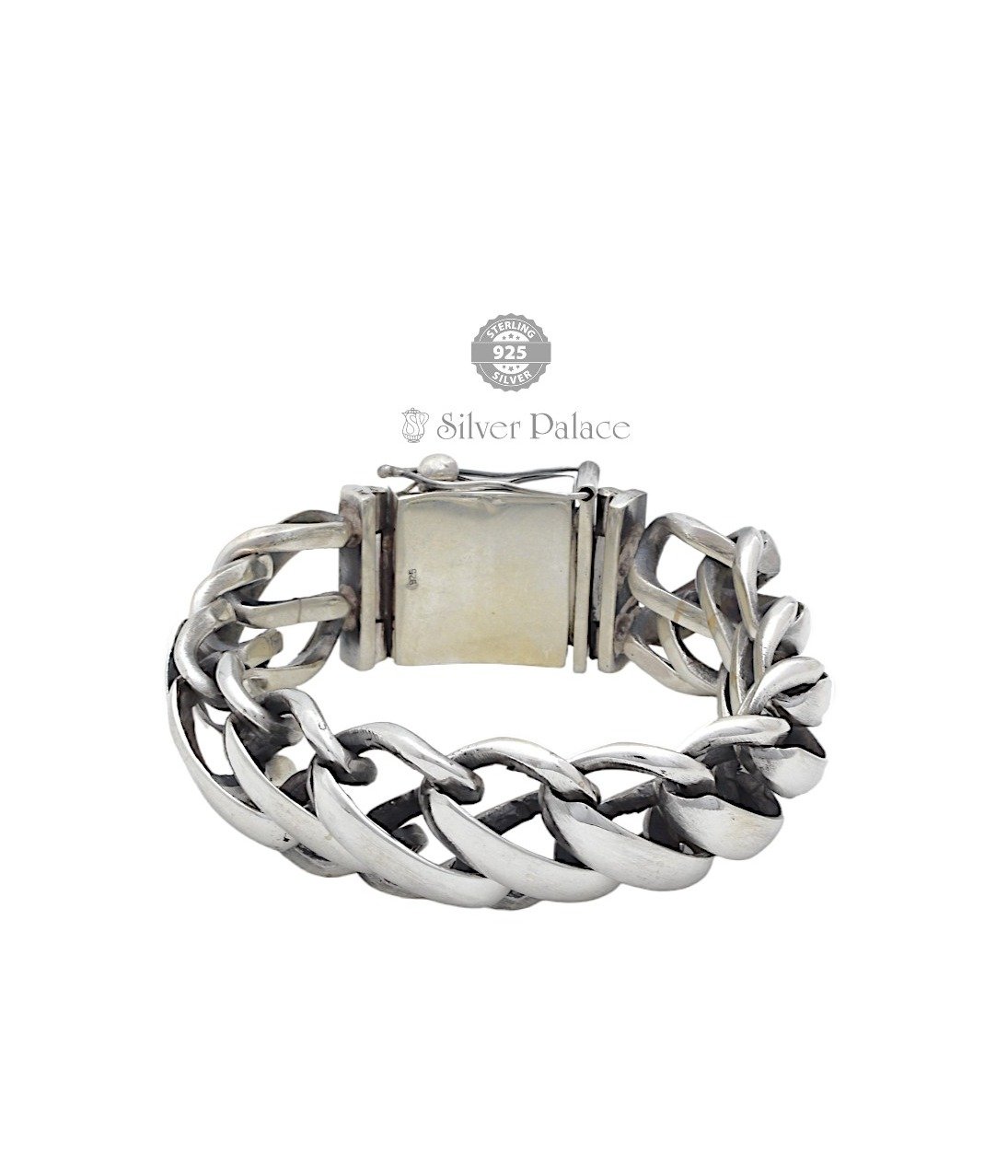  925 Sterling Silver Figaro Link  Chain Bracelet for Men 