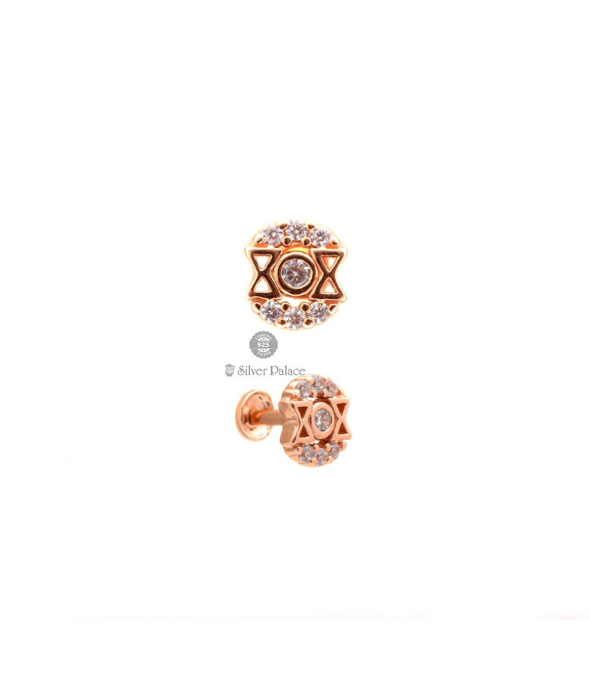 925 Silver Titsy Bitsy Collection Solitaire ancient timer design  Studs Earrings for Women & Girls