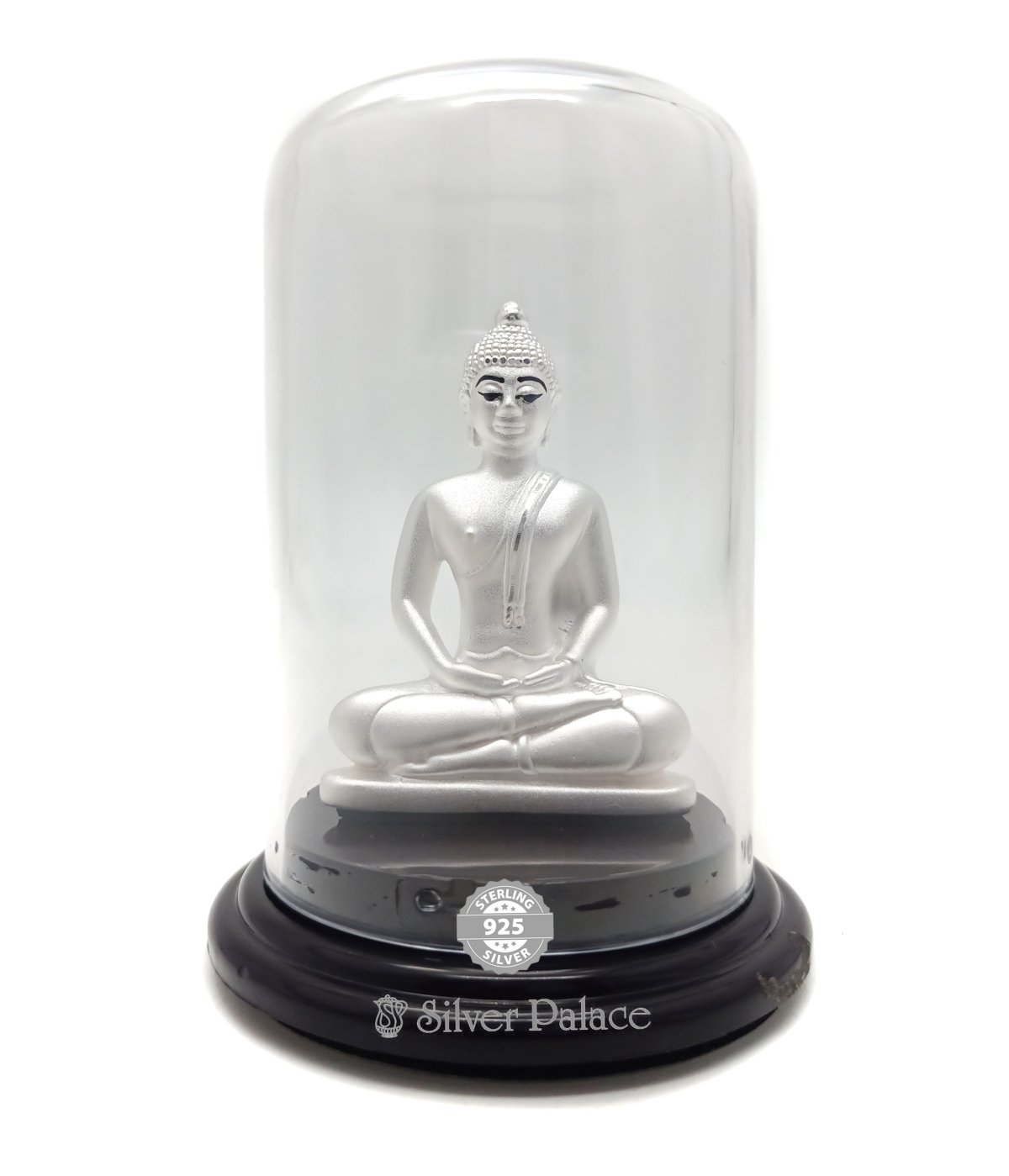 925 Silver Beautiful BUDDHA with Acrylic Base Statue for gift and showpiece 