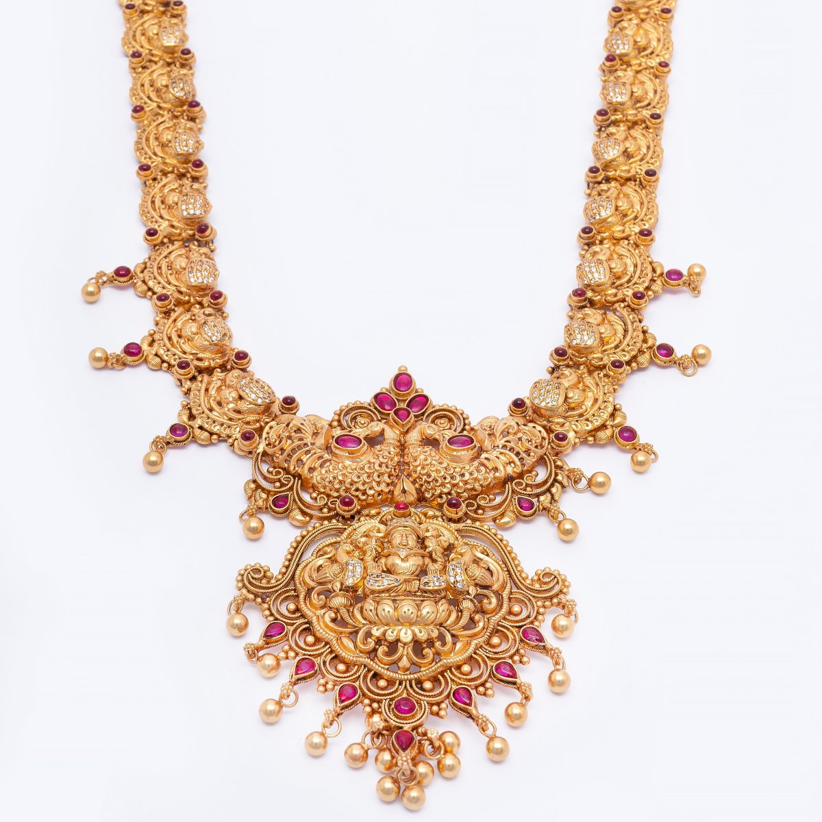 GOLD PLATED TRADITIONAL TRENDY SOUTH INDIAN NECKLACE FOR WOMEN & GIRLS