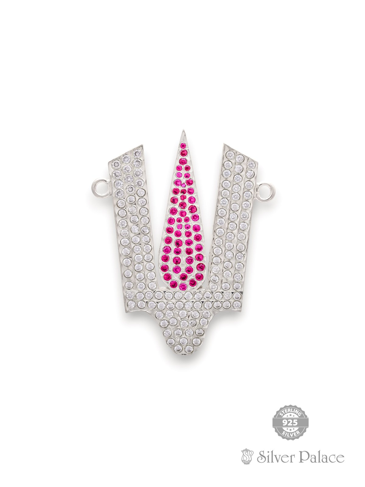 925 STERLING SILVER WHITE & PINK STONE TENKALAI NAMAM 