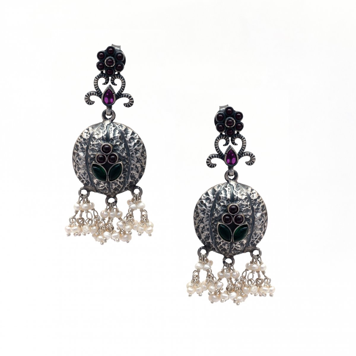 92.5 OXIDIZED SILVER  LIGHT WEIGHT EARRINGS FOR WOMEN AND GIRLS 