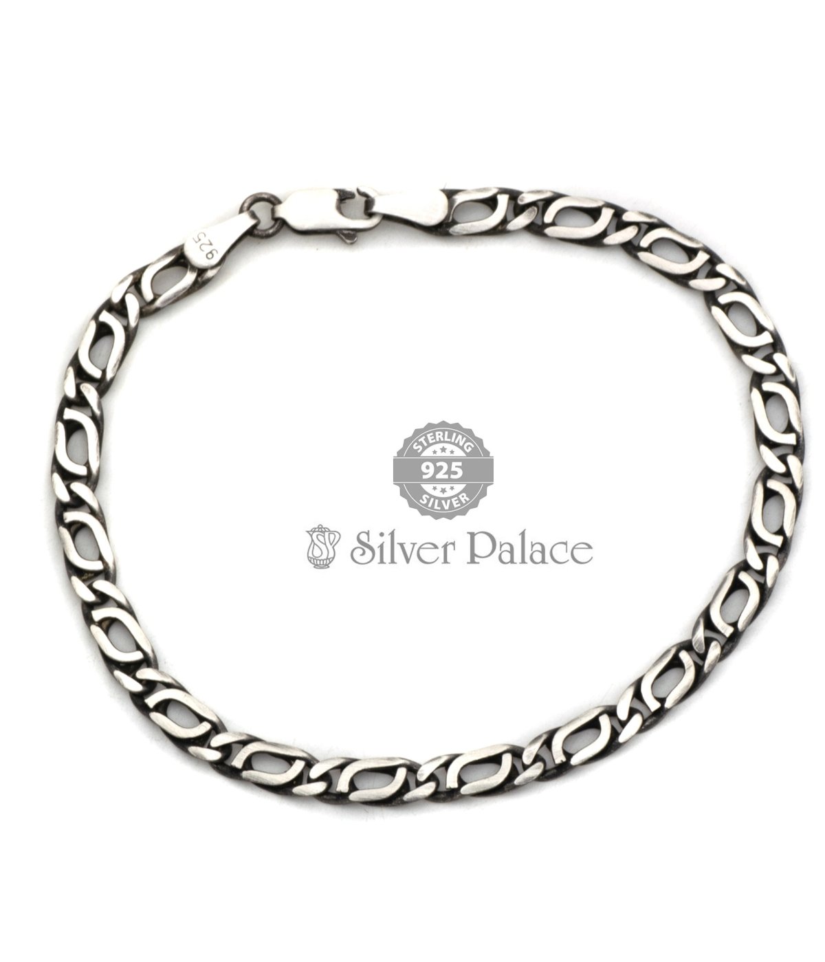 925 Sterling Silver Vintage Braided Link Bracelet