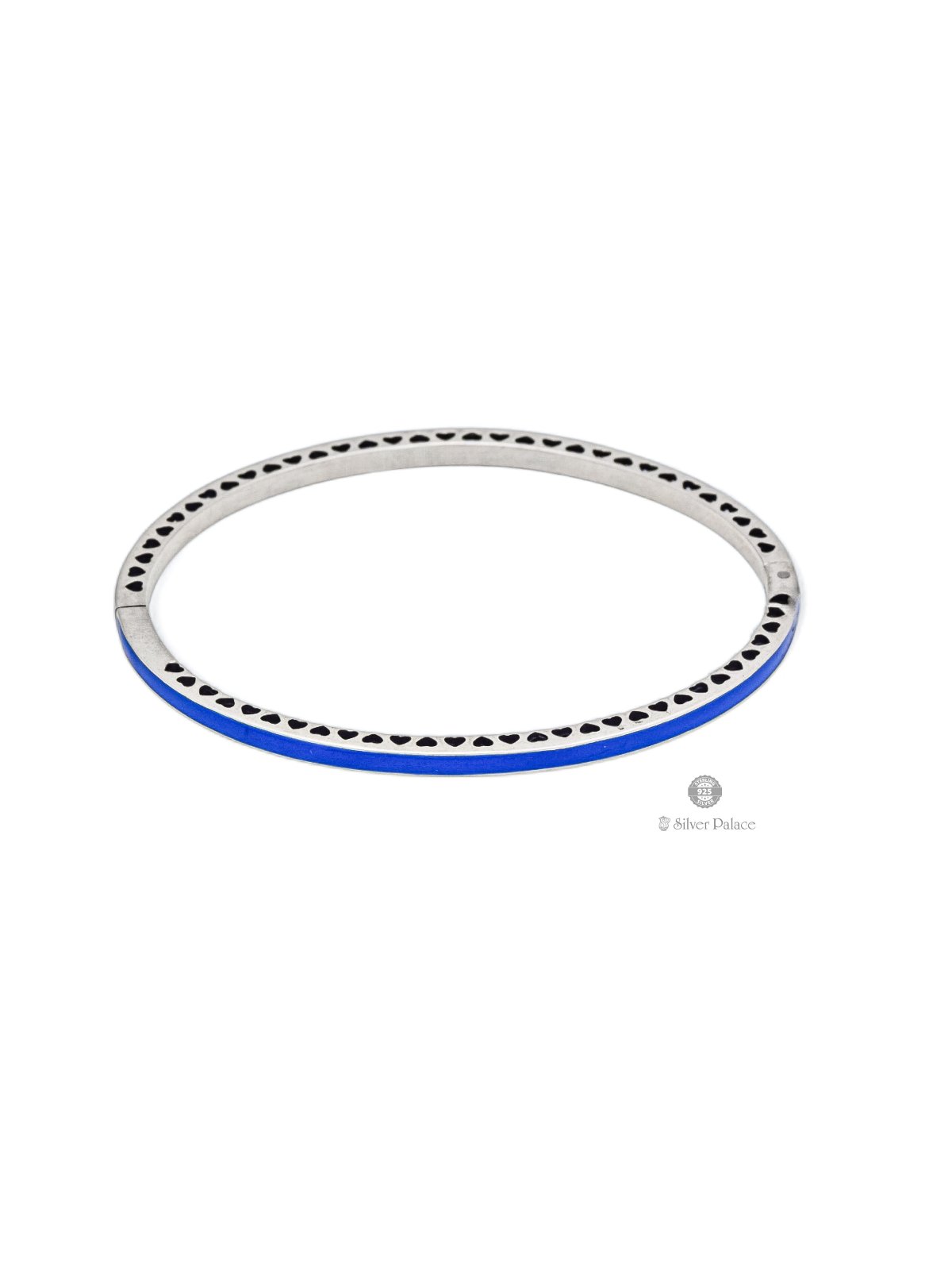 925 STERLING SILVER BLUE ENAMEL WITH WHITE STONE KADA FOR WOMEN 