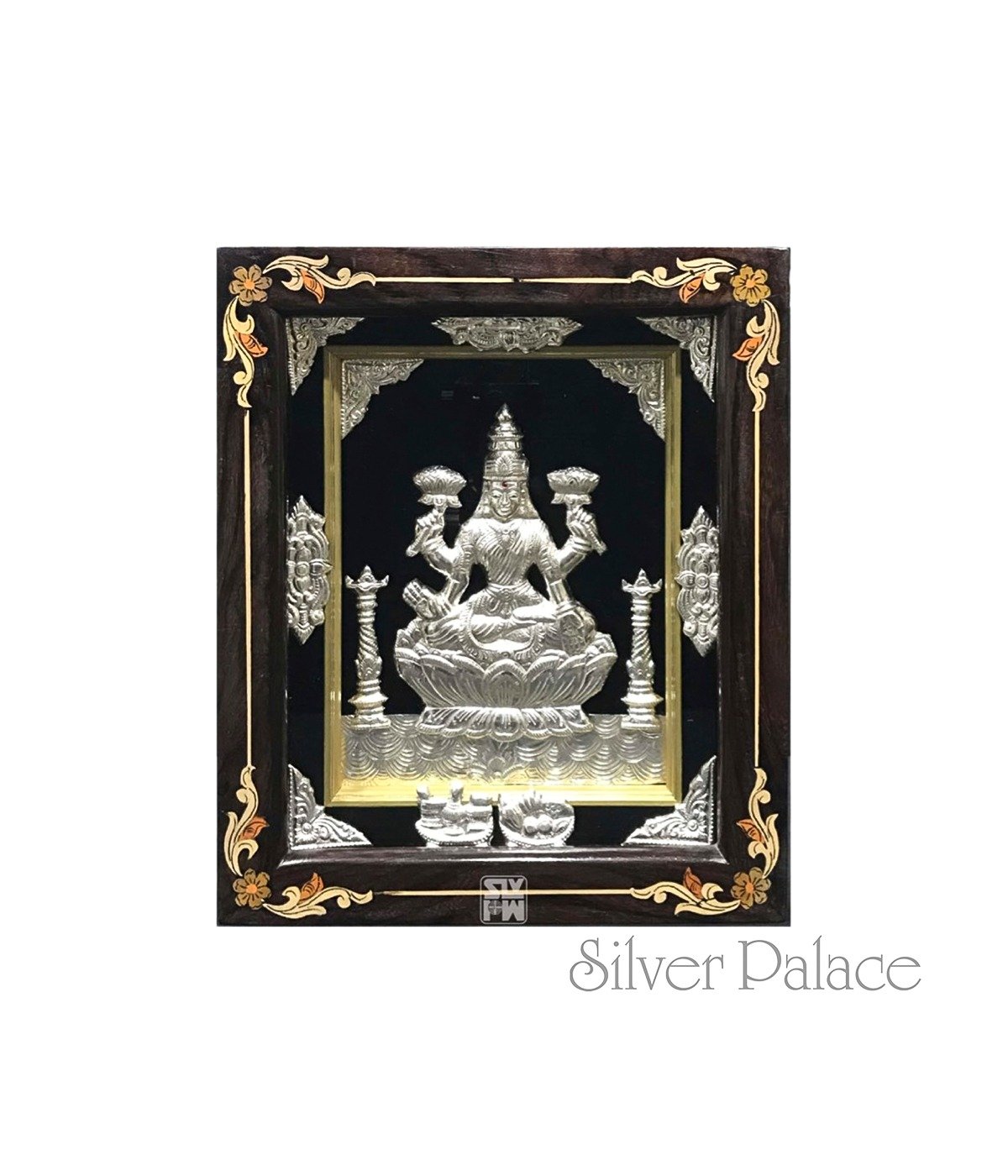Goddess Lakshmi Devi Silver Artwork Photo Frame - Silver Palace