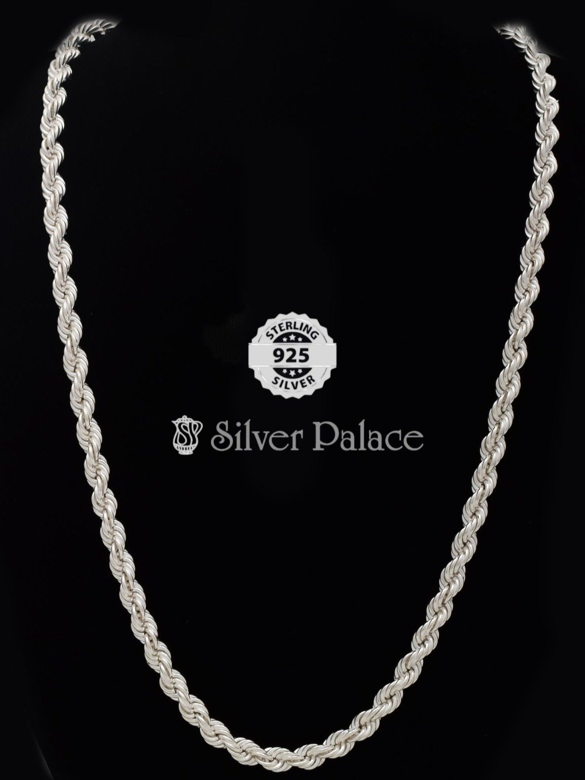 925 STERLING SILVER TWISTED LINK CHAIN FOR GENTS