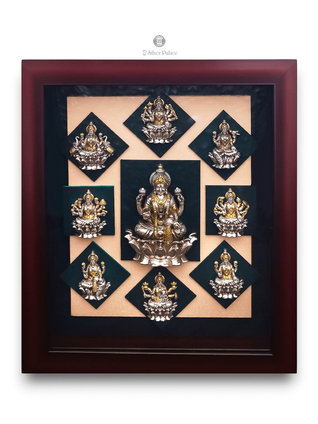 925 SILVER GOLD POLISHED ASHTA LAKSHMI SET PHOTO FRAME LAKSH COLLECTION