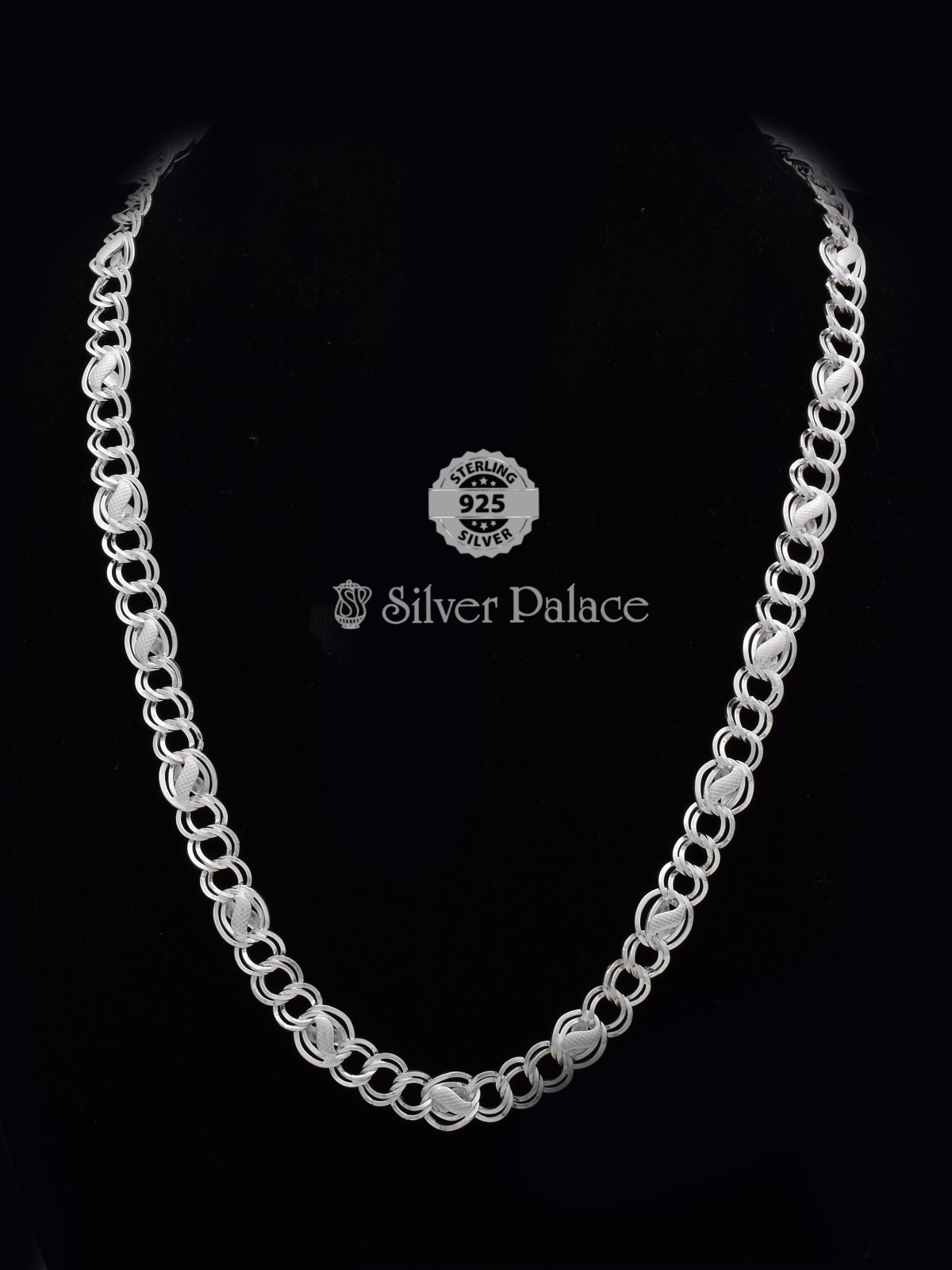 925 Sterling Silver Double Link Chain Necklace Mauve Collection