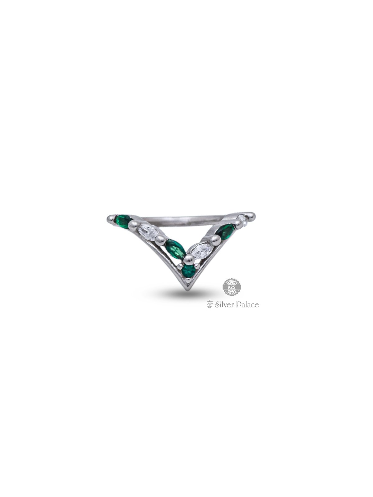 925 STERLING SILVER V SHAPE FINGER RING FOR GIRLS PUYA COLLECTION 