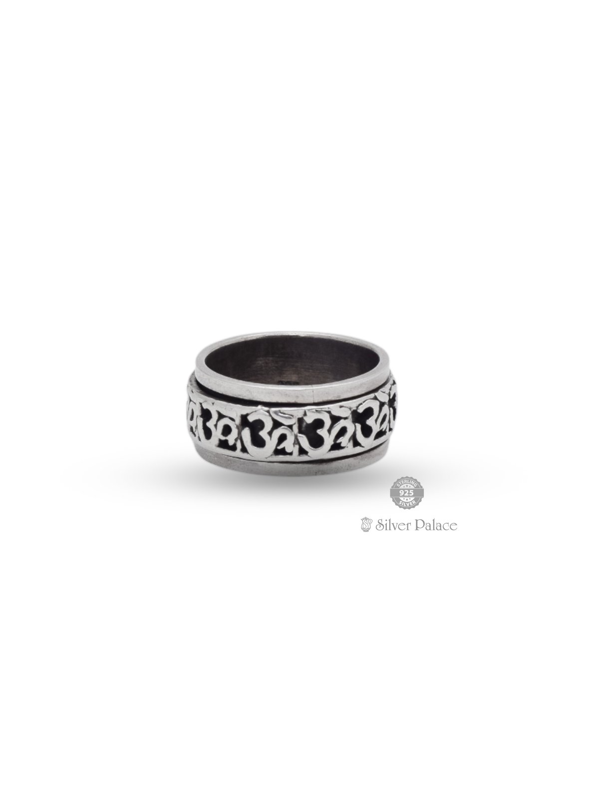 925 OXIDISED SILVER OHM  DESIGN RING FOR MENS