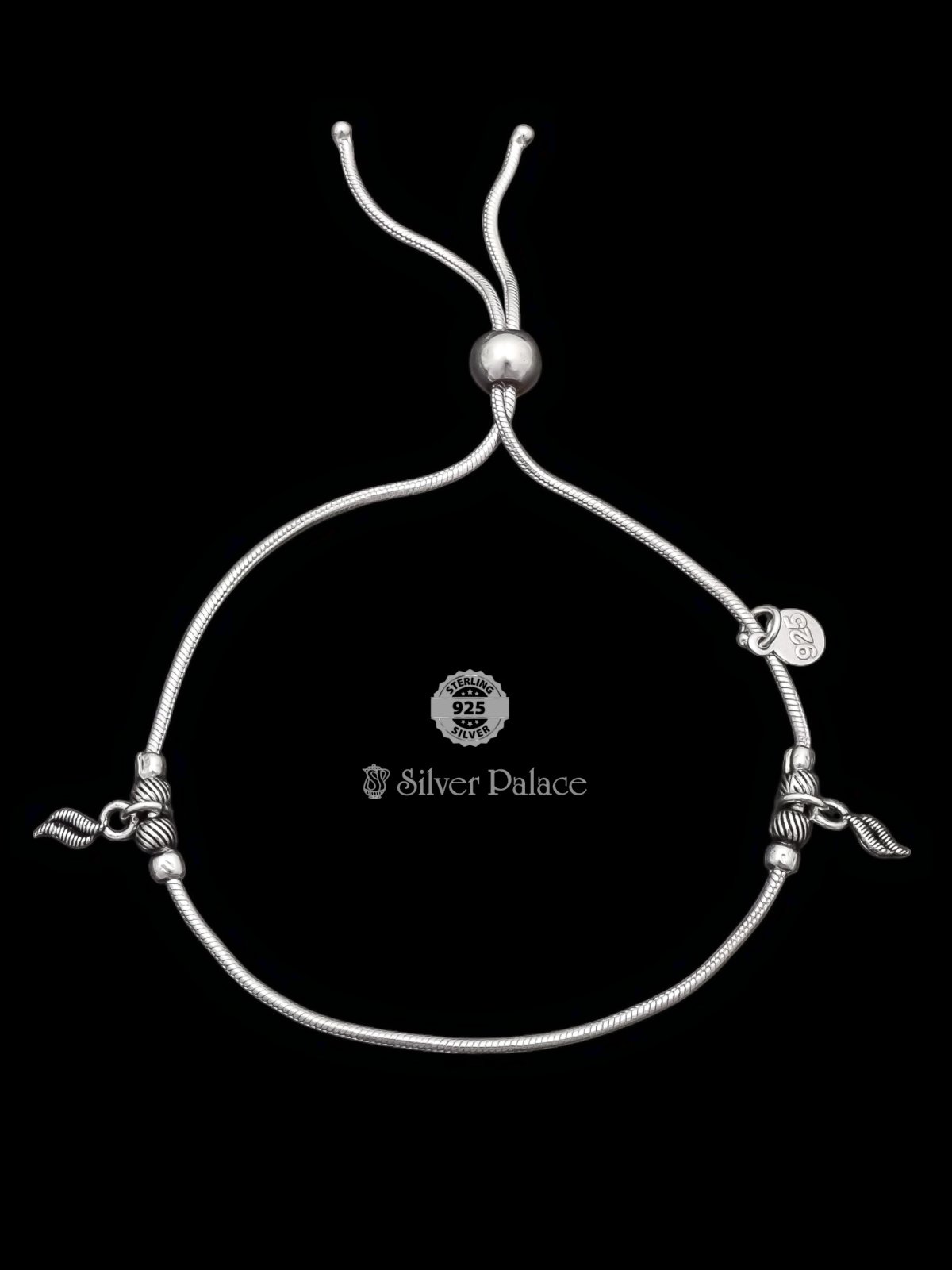 925 SILVER LEAF HANGING SINGLE LEG ANKLET FOR GIRLS MAUVE COLLECTION 