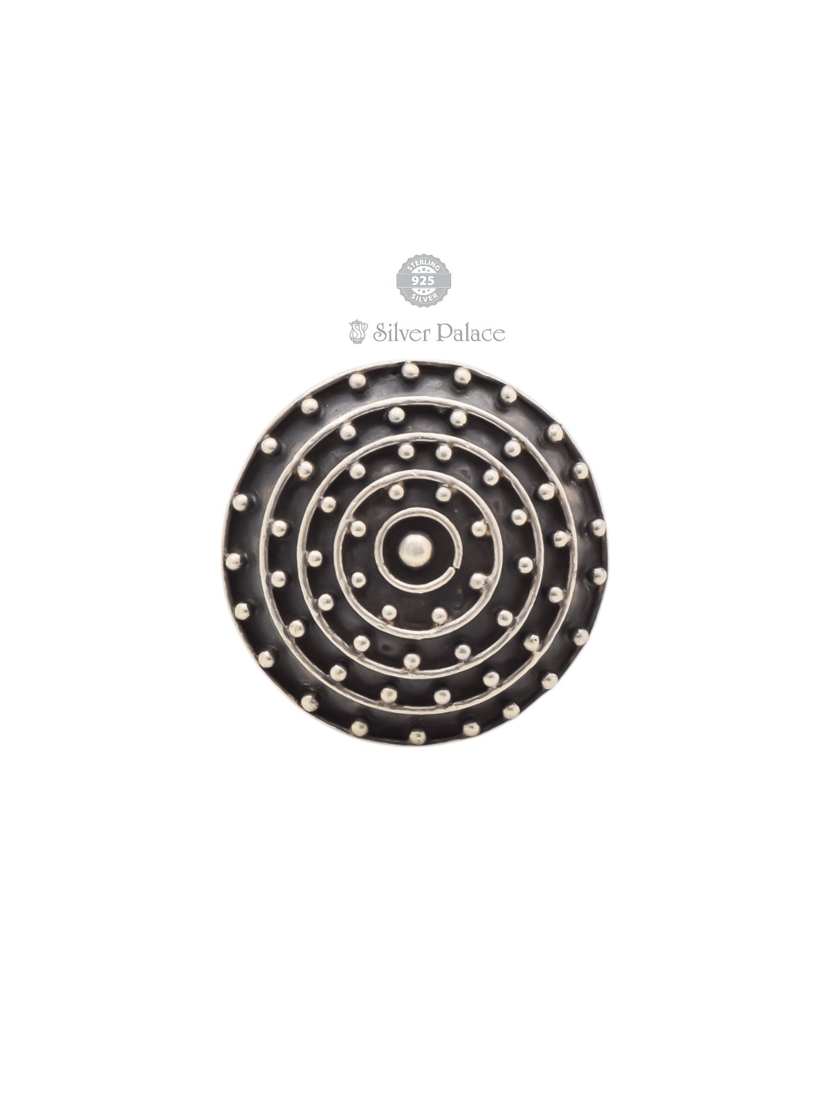 925 OXIDIZED SILVER BHAVA COLLECTION BALL SHIELD ANTIC SILVER RING FOR GIRLS