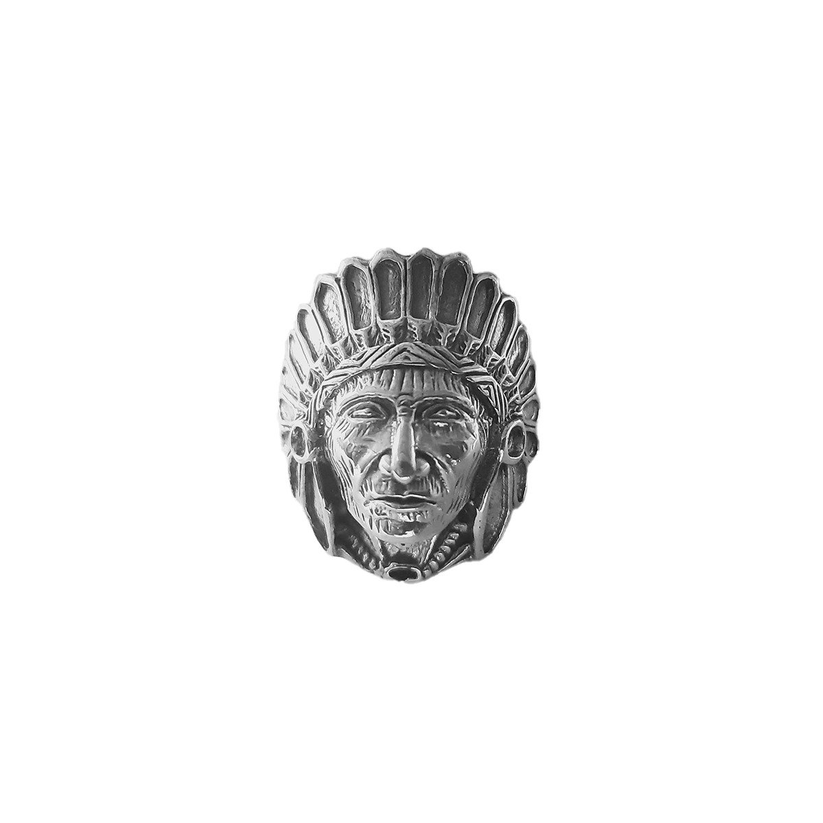 SILVER INDIAN CHIEF HEAD RING
