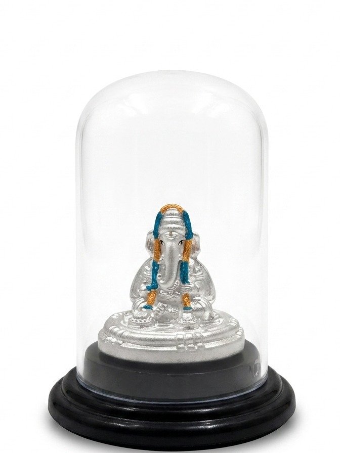 999 PURE SILVER GANESHA IDOL FOR POOJA EJI COLLECTION