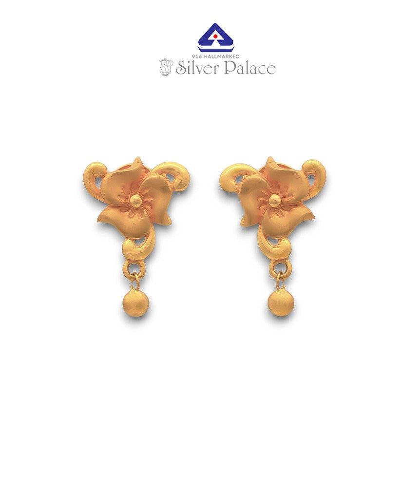 916 Gold  Kanche Collection Fancy Design & Matt Finish Earrings for Girls 