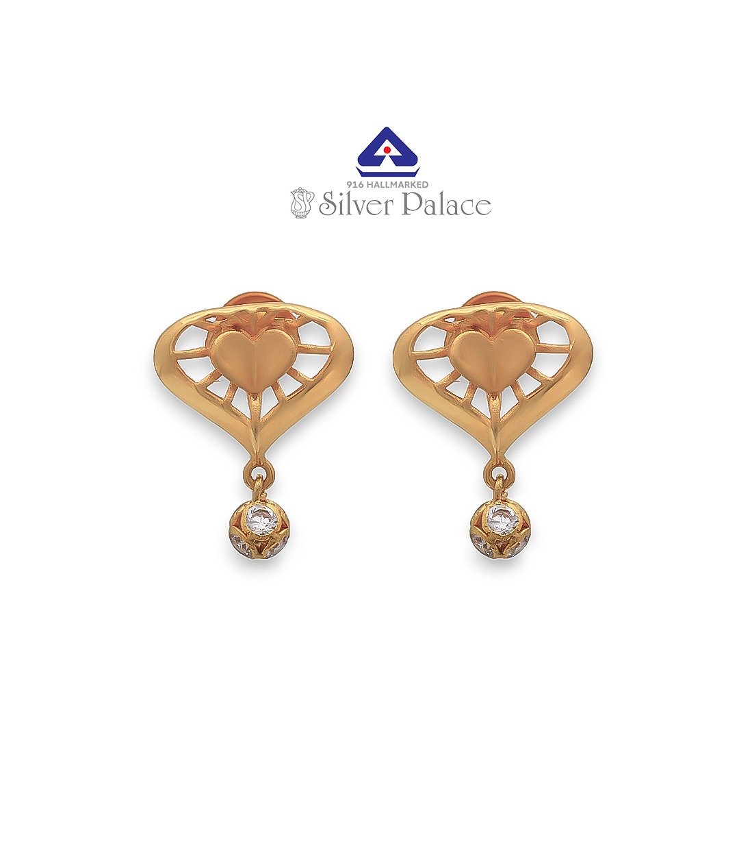 Kanche Collection 916 Gold purity Ear studs for Daily wear