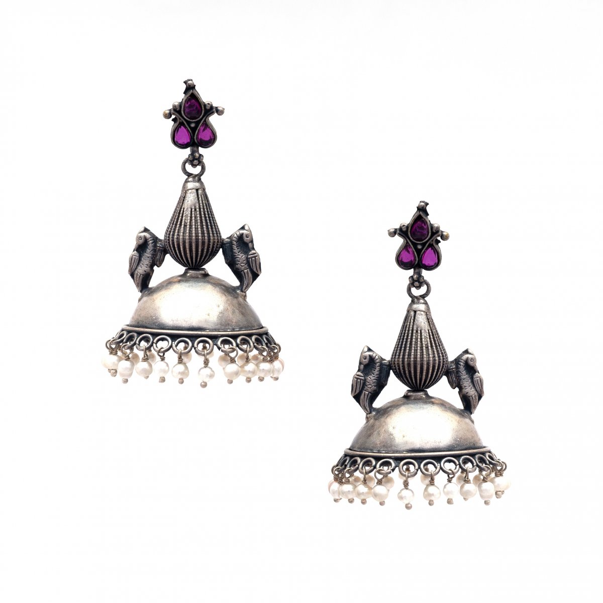 92.5 OXIDISED SILVER  JHUMAKI EARRINGS FOR WOMEN AND GIRLS