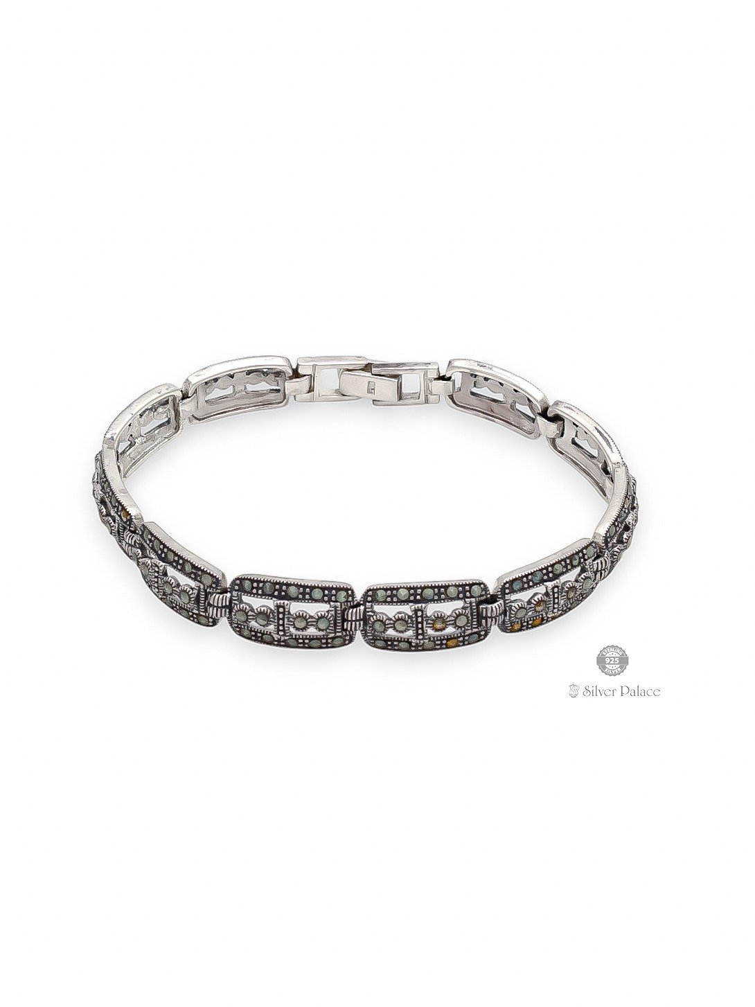 92.5 OXIDISED SILVER MARCASITE BRACELET FOR LADIES PRITE COLLECTION 