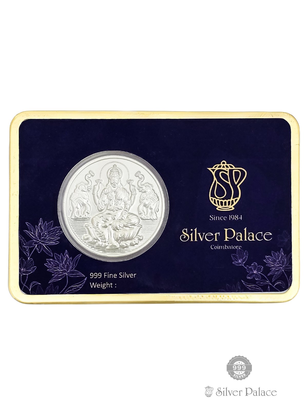 999 PURE SILVER LAKSHMI DESIGN COIN FOR GIFTINGS
