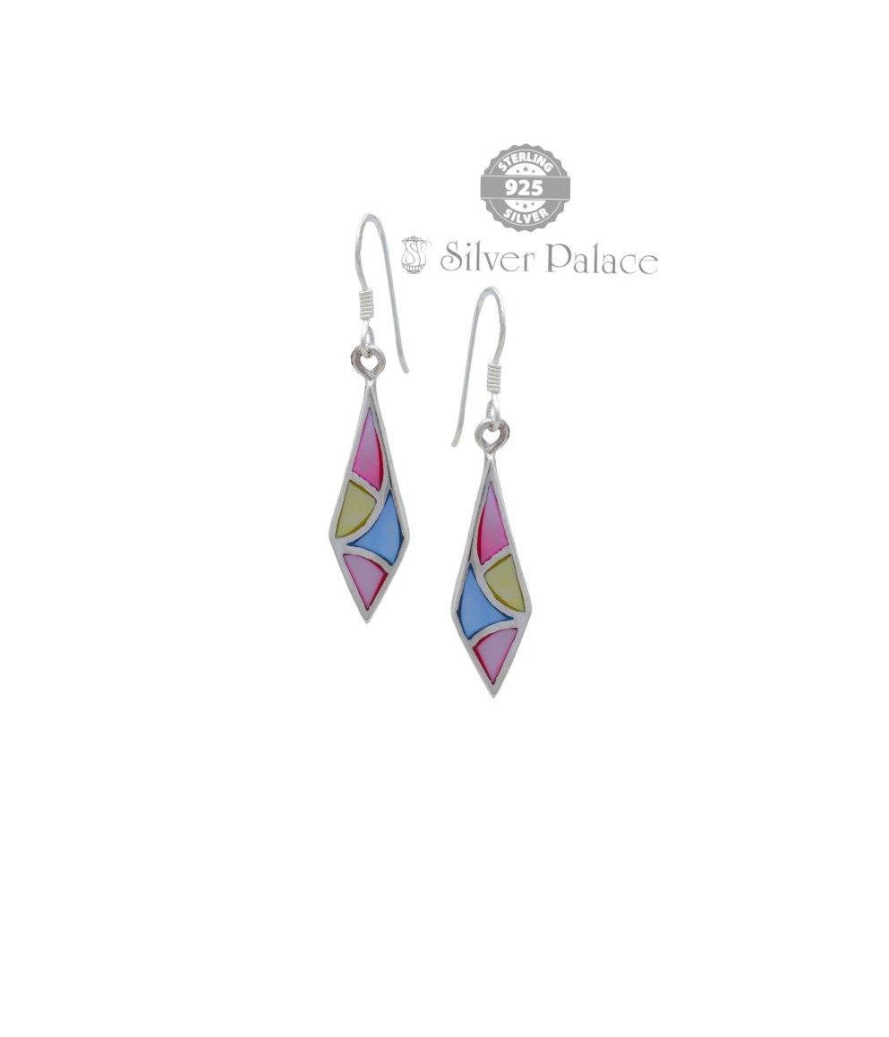 92.5 Silver  Trishe Collection Multi-color Mother of Pearl Earring For  Function Uses