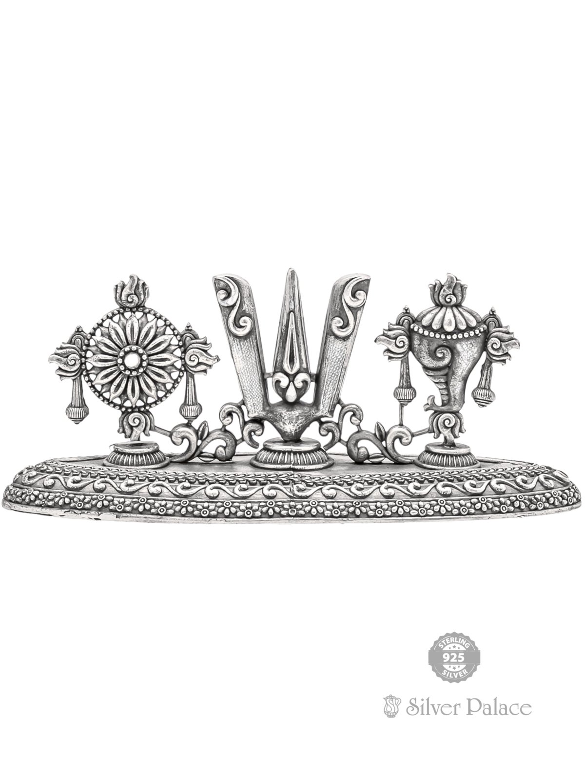 925 OXIDISED SILVER SANGU , SAKKARAM , NAAMAM IDOL FOR POOJA