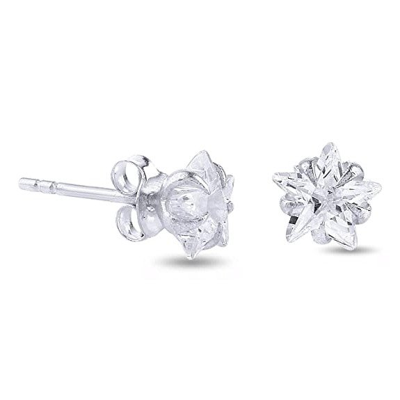 SIMPLE STAR STUDDED CUBIC ZIRCONIUM EAR STUDS FOR ALL AGES