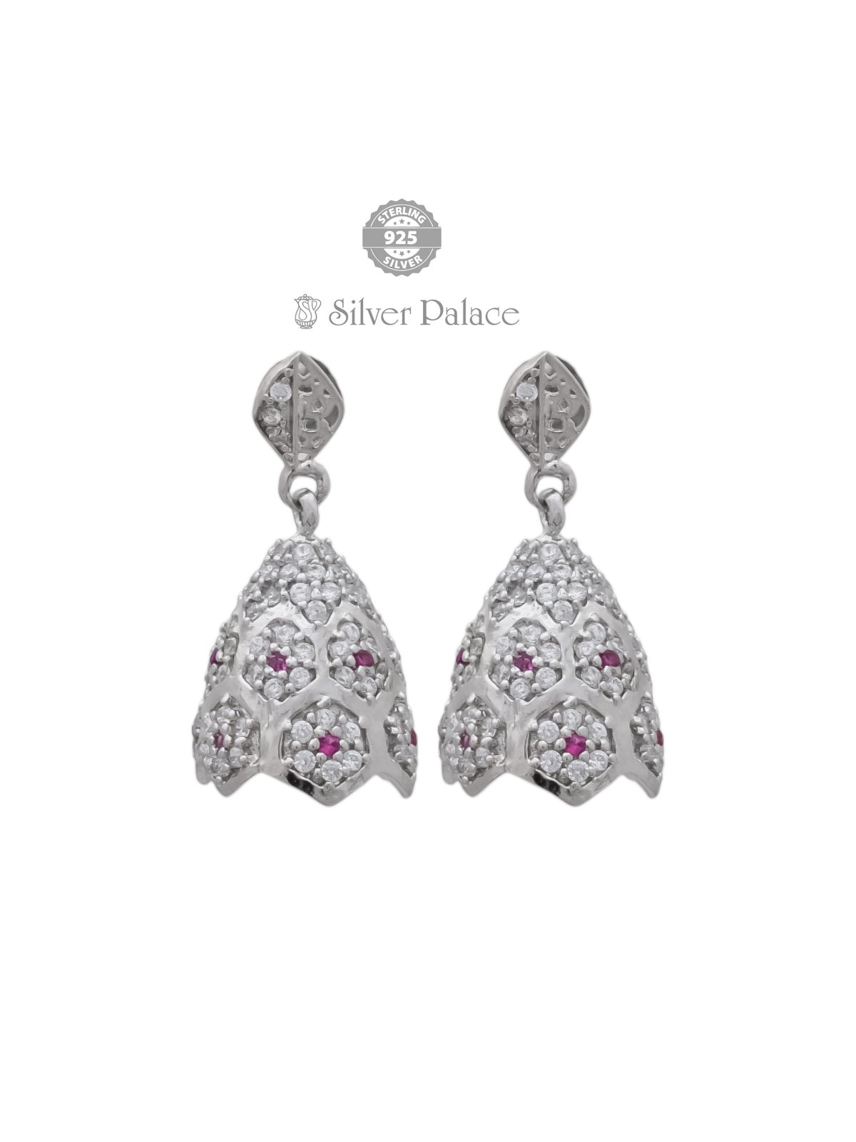 925 sterling silver honeycomb pattern jhumka for girls puya collection 