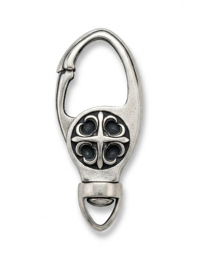 925 SILVER OXIDISED DESIGN KEYCHAIN