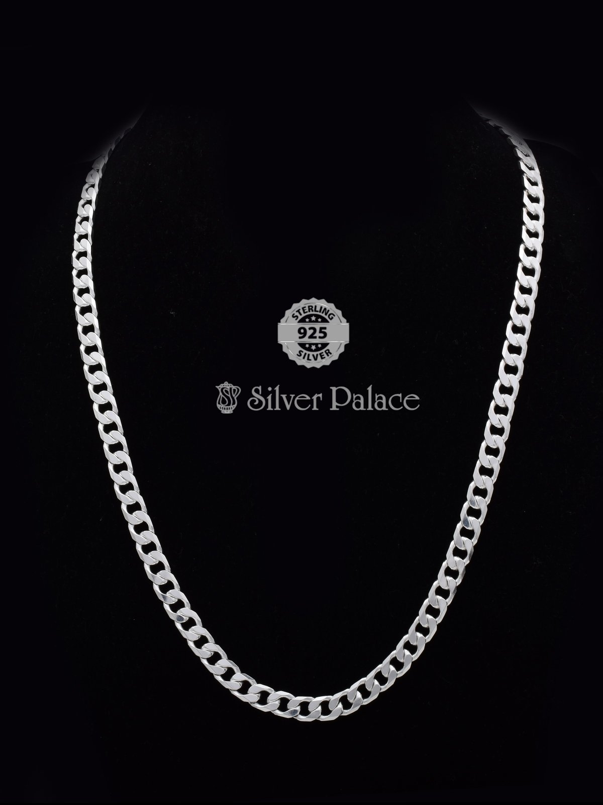 925 Sterling Silver Cuban Link Chain For Men Mauve Collection