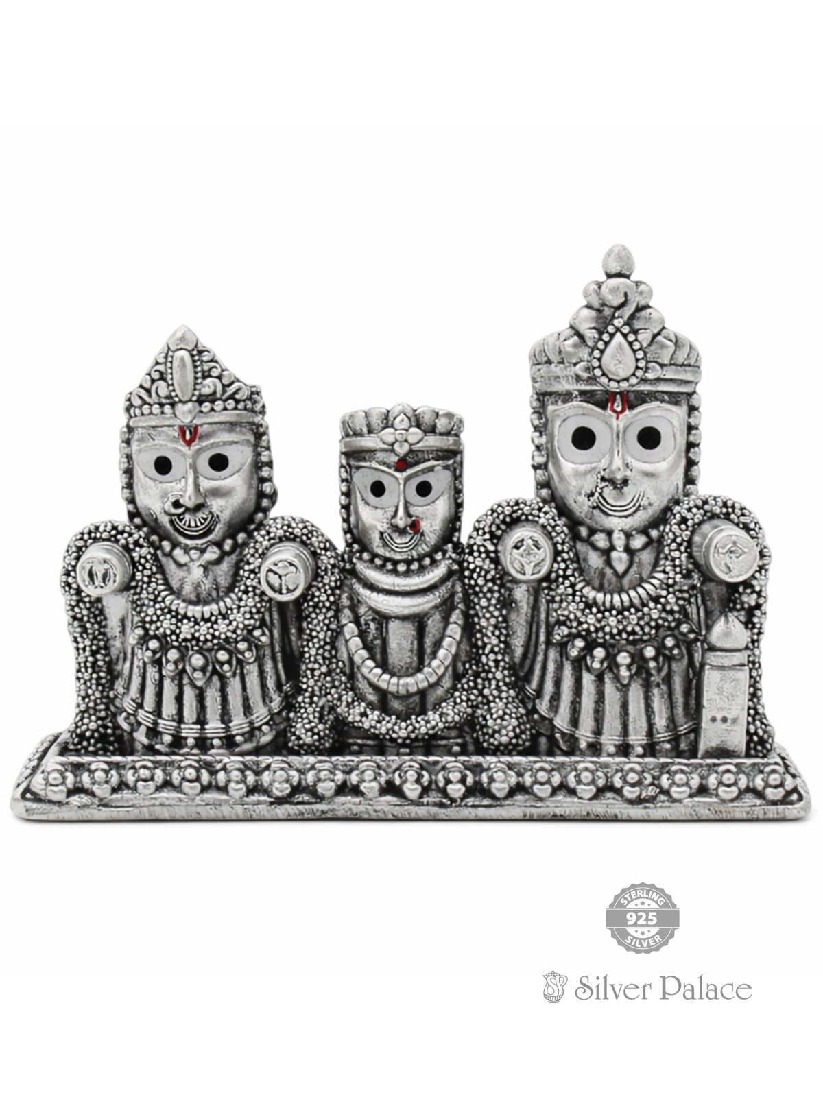 925 Silver LC Idol of Shree Jagannath Balabhadra Subhadra Puri Jagannath