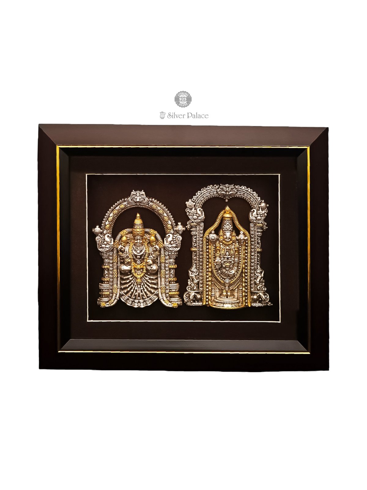 925 SILVER GOLD POLISHED ALAMELU BALAJI 2 in 1 PHOTO FRAME LAKSH COLLECTION