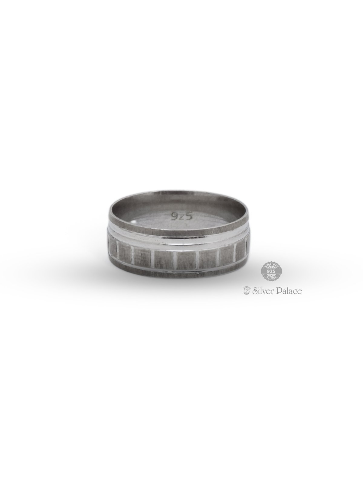 925 OXIDISED SILVER BAND DESIGN FINGER RING FOR BOYS MAAN COLLECTION 
