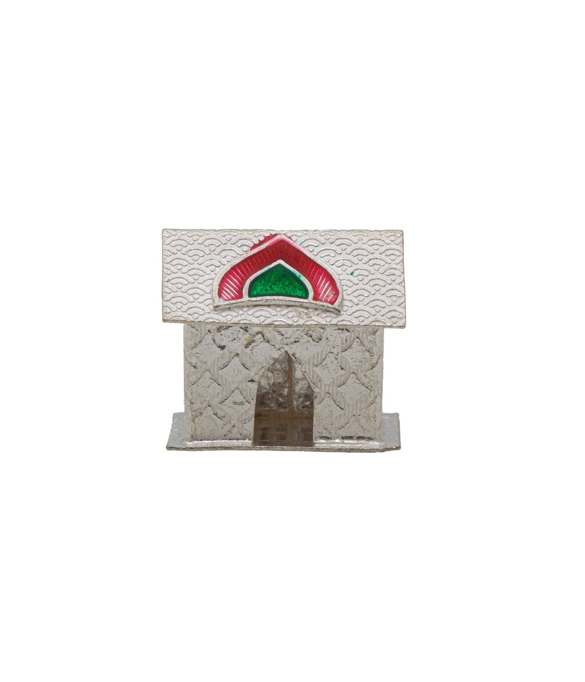 92.5 Silver Small Enamel Home For Pooja Articles 