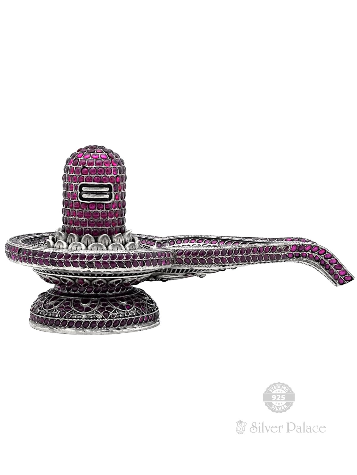 92.5 SILVER OXIDISED STONE STUDDED LC SHIVALINGA