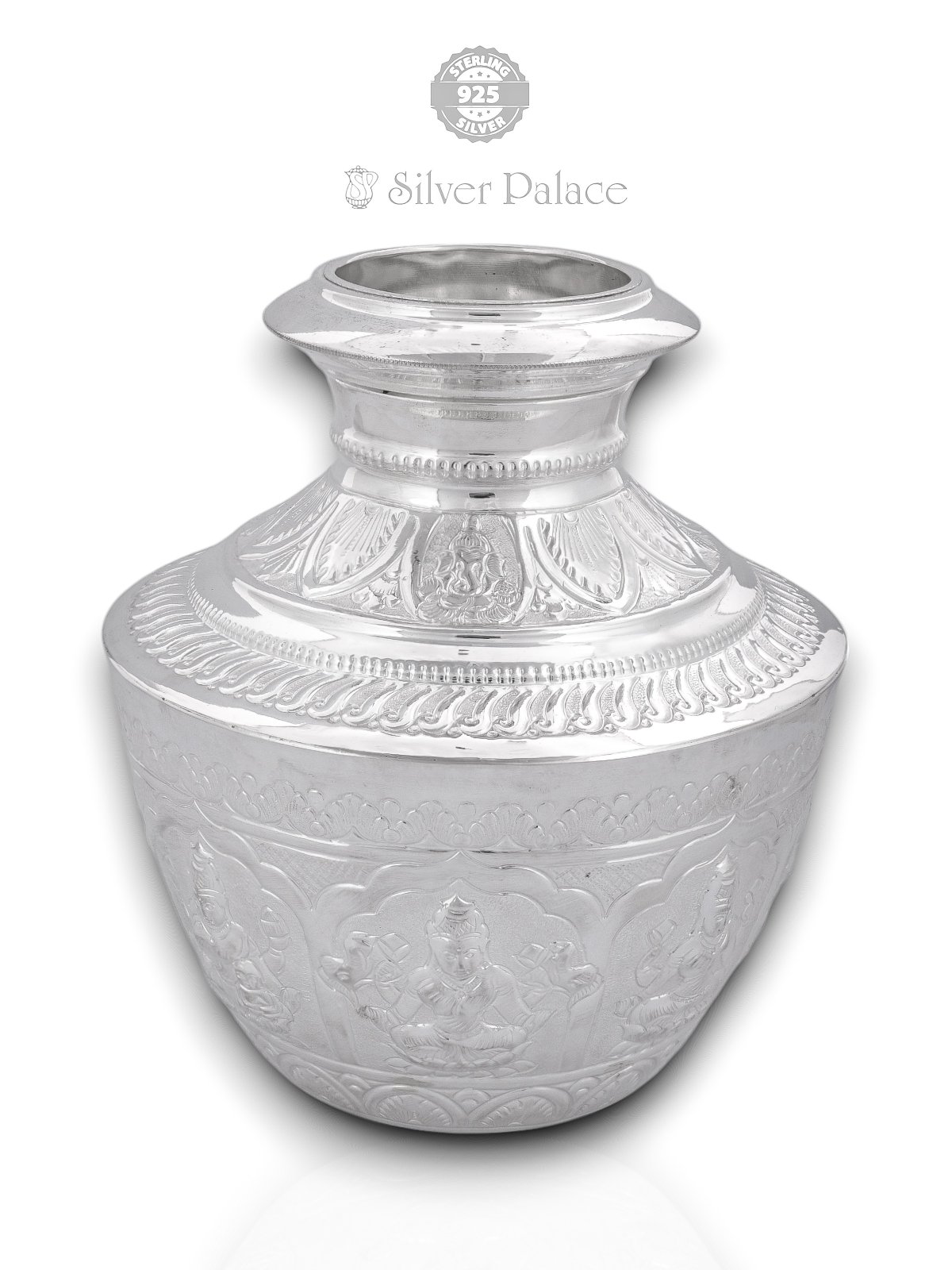 HAND CRAFTED ASTALAKSHMI NAKSI SILVER POOJA KALASH